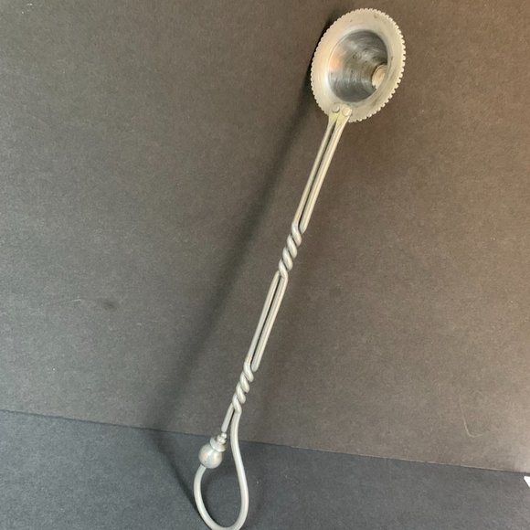 VTG Aluminum Candle Snuffer Mid-century Modern Handcrafted Silver MCM Scarce - Picture 8 of 9